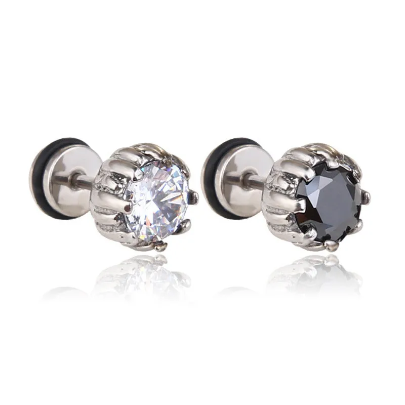 Korean version of titanium steel crown zircon earrings stainless steel personalized jewelry diamond earrings
Korean version of titanium steel crown zircon earrings stainless steel personalized jewelry diamond earrings