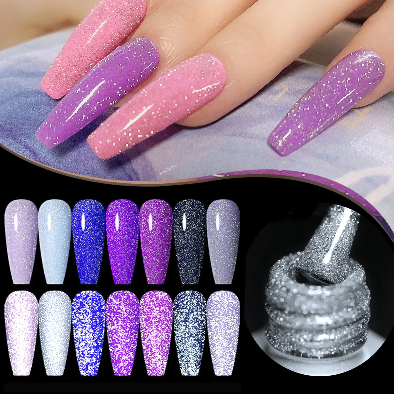 2021 New Glitter Top Coat Super Shiny Broken Diamond Reflective Primer Soak Off UV Gel Nail Polish
2021 New Glitter Top Coat Super Shiny Broken Diamond Reflective Primer Soak Off UV Gel Nail Polish