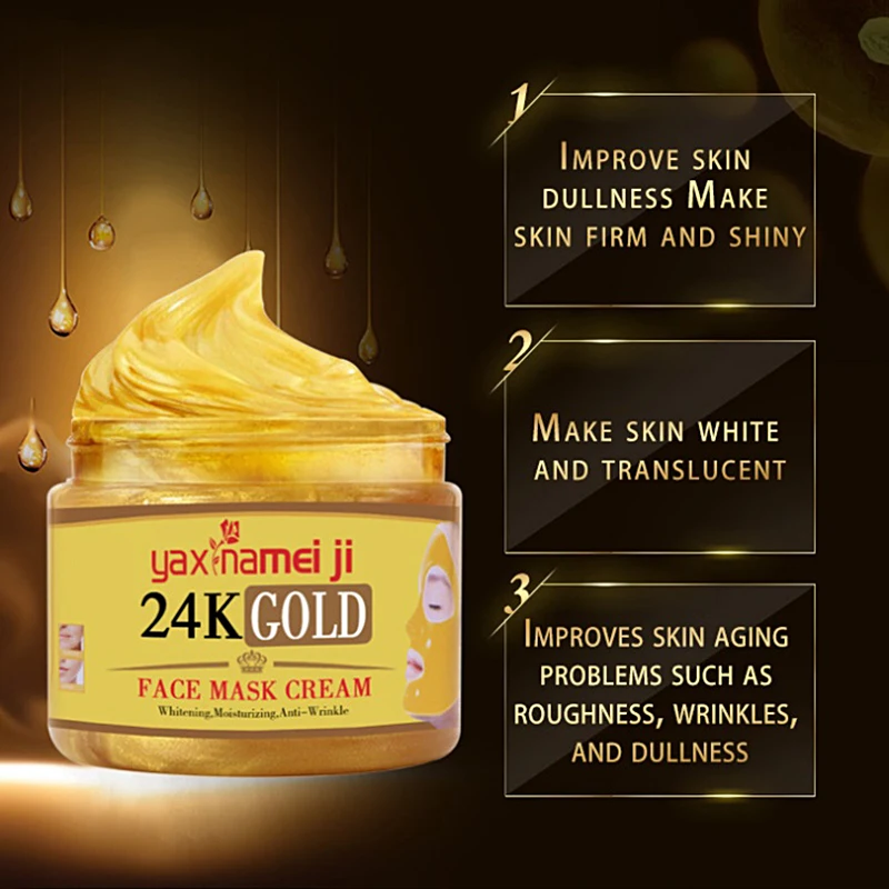 24k gold face mask cream function whitening, moisturizing, anti