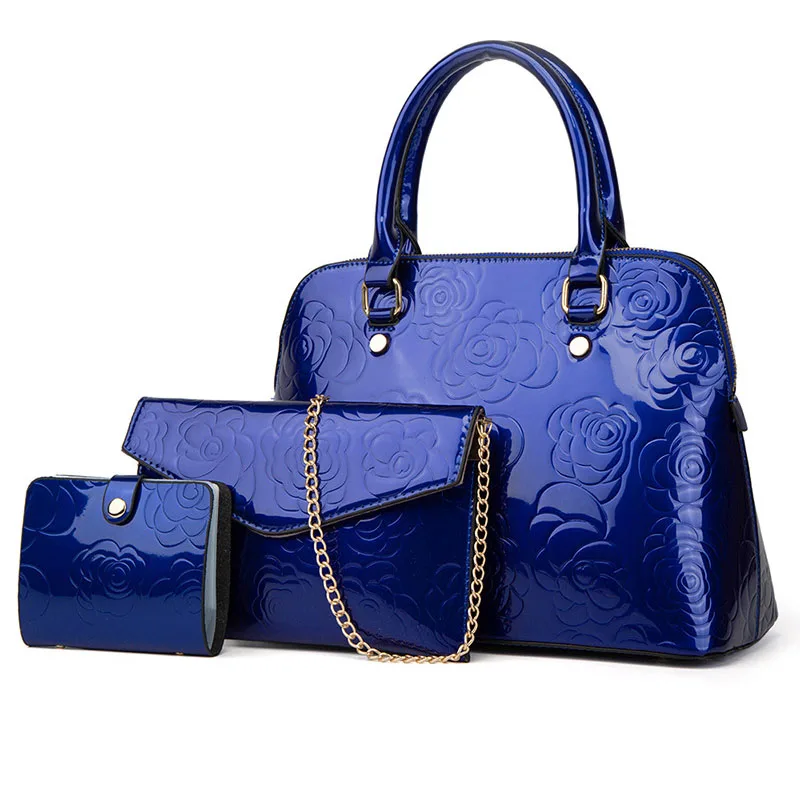 New product flower patent leather glossy blue shell handbag set shoulder bags women ladies handbags purse, Multi
New product flower patent leather glossy blue shell handbag set shoulder bags women ladies handbags purse, Multi
