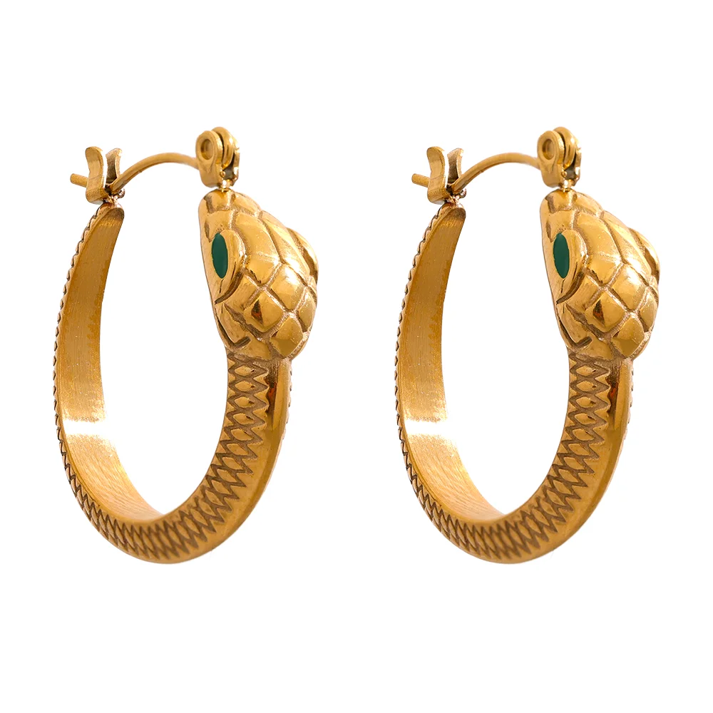 JINYOU 2225 Stainless Steel Snake Hoop Earrings Women Gold Color Waterproof Fashion Exquisite Vintage Classic Jewelry Party Gift
JINYOU 2225 Stainless Steel Snake Hoop Earrings Women Gold Color Waterproof Fashion Exquisite Vintage Classic Jewelry Party Gift