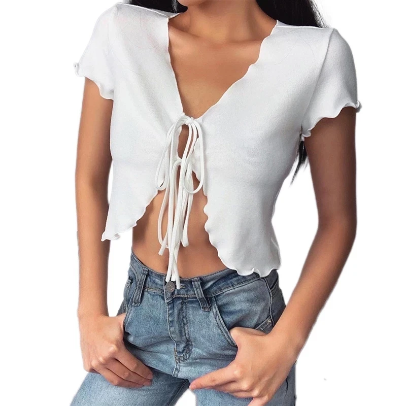 Women's Summer V-neck Short Sleeve Knit Sweater 100% Cotton Buttons Skinny Sexy Short Sleeve Sweater
Women's Summer V-neck Short Sleeve Knit Sweater 100% Cotton Buttons Skinny Sexy Short Sleeve Sweater