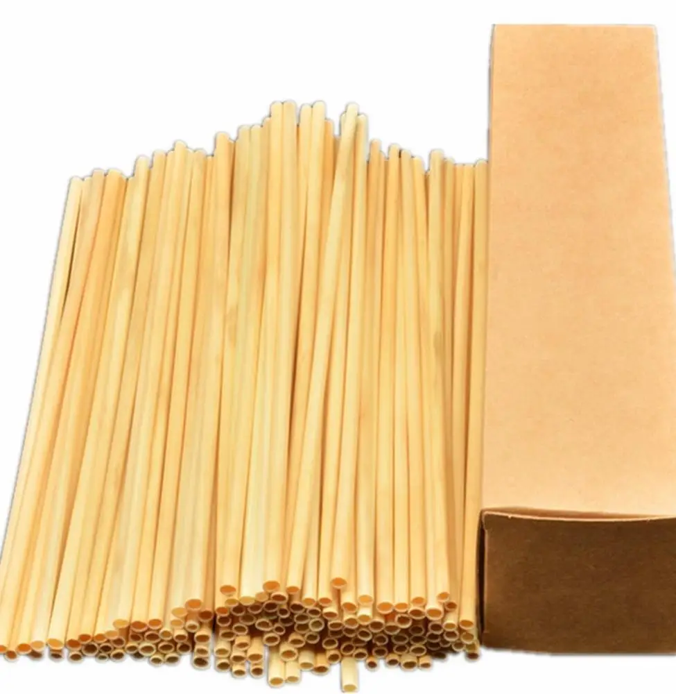 

Compostable BPA Free Disposable Wheat Drinking Biodegradable Wheat Straw Set, Natural wheat color