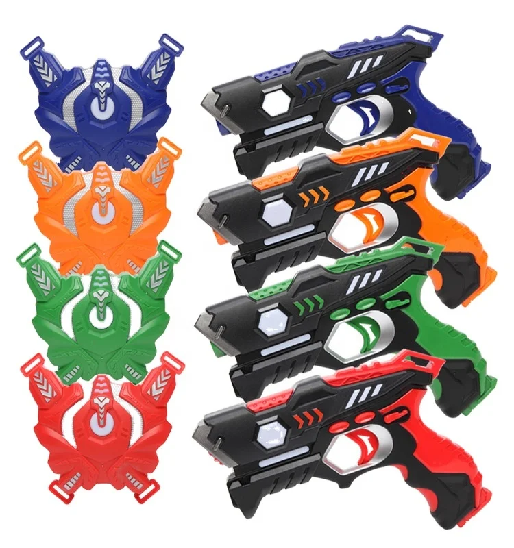 LEADZM 4 Small Laser Gun with 4 Vests in different colors outdoor play for childs, Red / blue / green / orange
LEADZM 4 Small Laser Gun with 4 Vests in different colors outdoor play for childs, Red / blue / green / orange