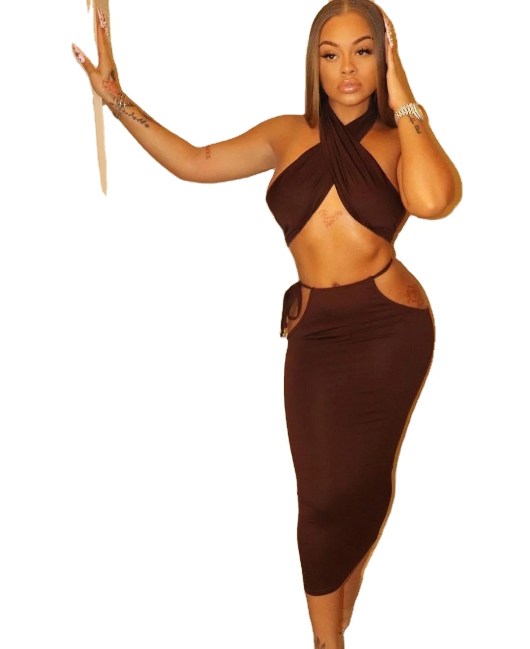 2021 Women Sexy Party Nightclub Wear Dress Bandage Tops Club Skirt Sets, Picture shows
2021 Women Sexy Party Nightclub Wear Dress Bandage Tops Club Skirt Sets, Picture shows