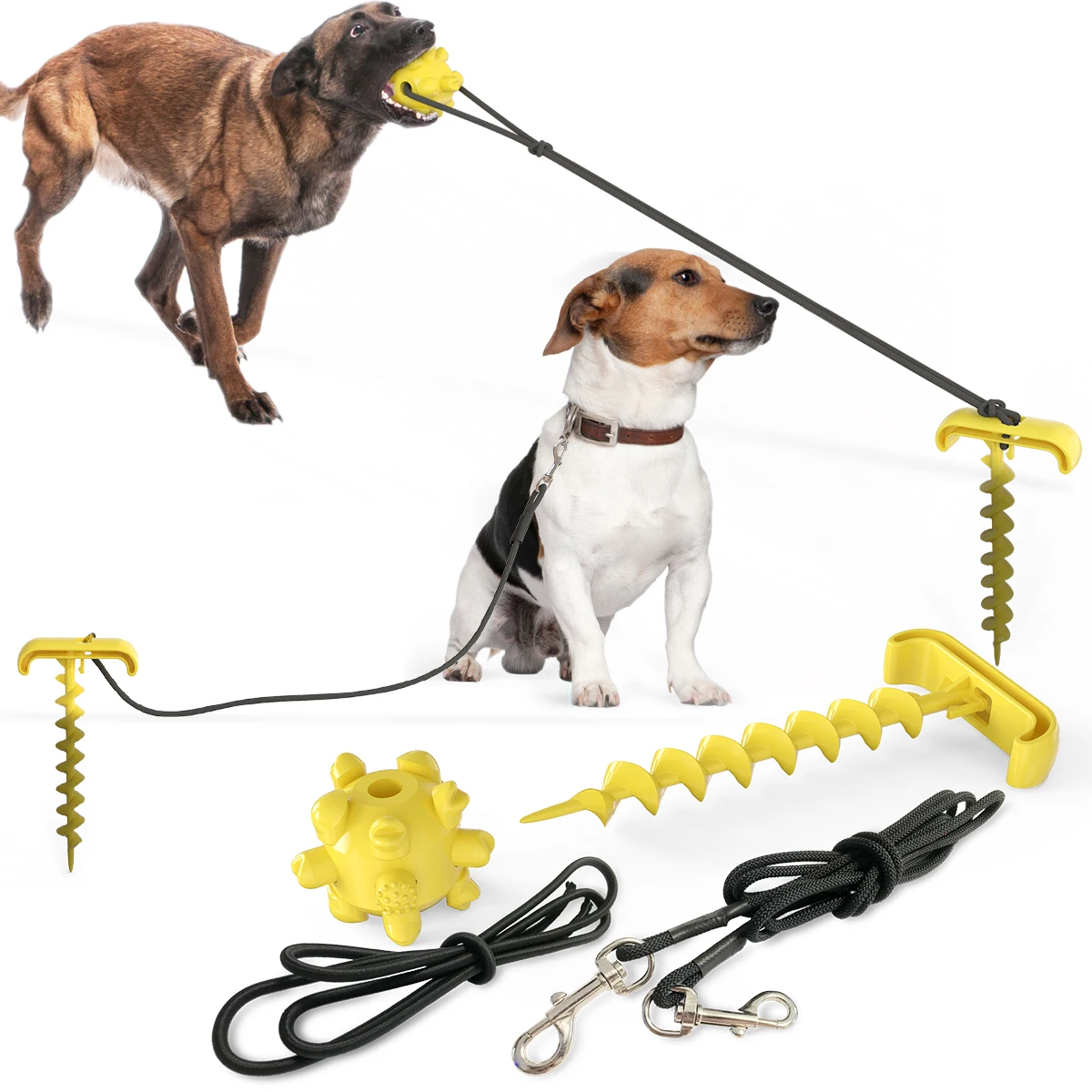 Dog Tie Out Cable and Stake with Durable,for Yard and Camping,Outdoor Dog Chew Toy for Small Medium and Large Pet Dogs, Blue/yellow/green
Dog Tie Out Cable and Stake with Durable,for Yard and Camping,Outdoor Dog Chew Toy for Small Medium and Large Pet Dogs, Blue/yellow/green
