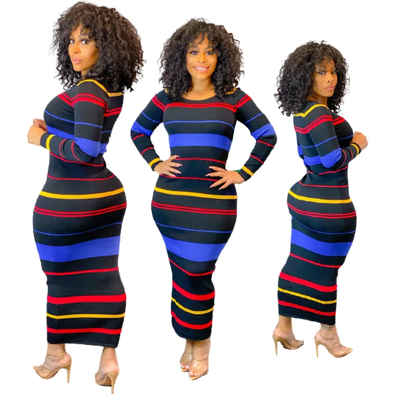 2021 spring fashion stripe long sleeve MIDI skirt high quality nightclub fashion dress
2021 spring fashion stripe long sleeve MIDI skirt high quality nightclub fashion dress