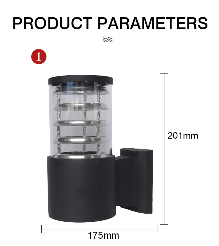 E27 Aluminum Modern Surface Mount Outdoor Landscape Garden Wall Lamp