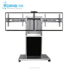 Living Room Furniture For Tv Mobile Tv Stand For Double Tv 46"-60" Inch Smart Home Mobile Tv Stand Mobile Metal Tv Trolley With Wheels Of High Quality