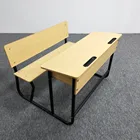 Two Seater Wood Desk and Chair Attached for Student school desk and chair classroom furniture school supplies for sale