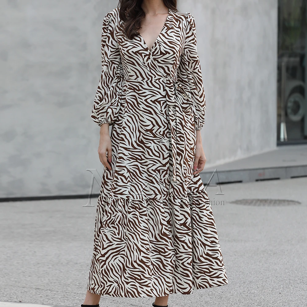New Arrival Ladies Summer Long Sleeves Animal Print Dress Women Casual Maxi Dresses, Customized color
New Arrival Ladies Summer Long Sleeves Animal Print Dress Women Casual Maxi Dresses, Customized color
