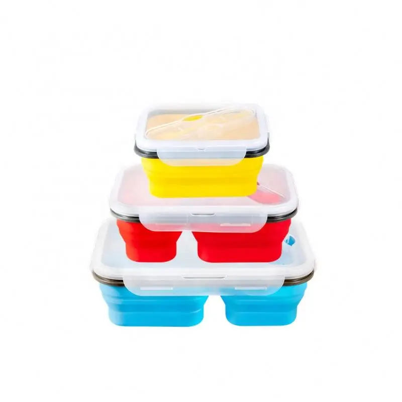 Gepai foldable three-piece compartment silicone lunch box wholesale with plastic fork microwave oven foldable food lunch box, Green ,red ,yellow ,blue and customized
Gepai foldable three-piece compartment silicone lunch box wholesale with plastic fork microwave oven foldable food lunch box, Green ,red ,yellow ,blue and customized