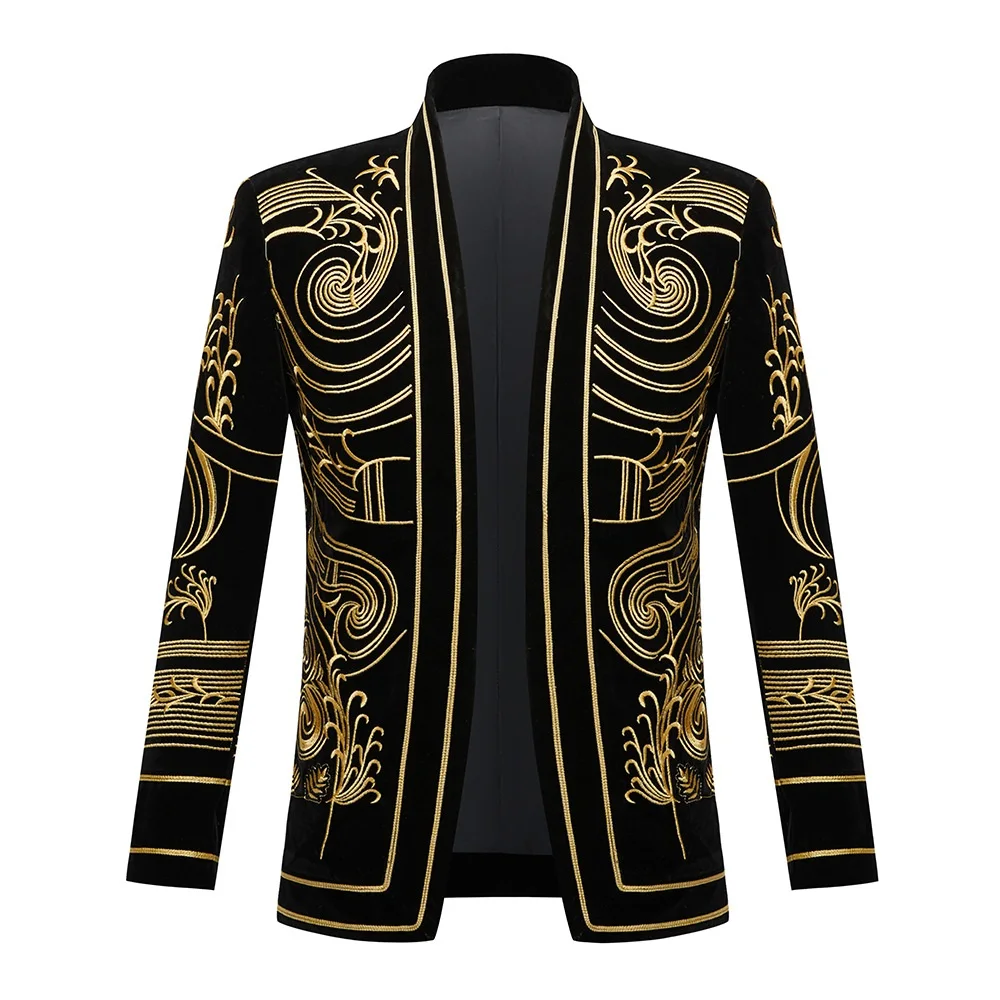 Men Blazer Designs Luxury Gold Embroidery Blazzer For Men Velvet High Quality Suits Coat Fashion Cardigan For Men Costume Homme, Picture color
Men Blazer Designs Luxury Gold Embroidery Blazzer For Men Velvet High Quality Suits Coat Fashion Cardigan For Men Costume Homme, Picture color