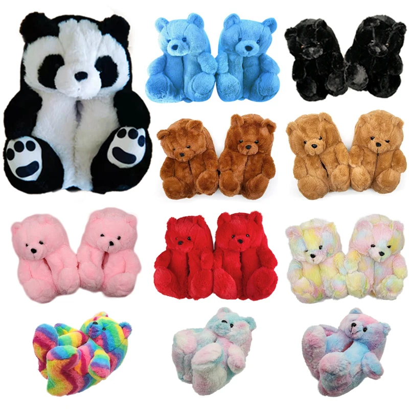 Gaint New Design Rainbow Glow In The Dark Plush Fabric Kids Bed Fur Teedy Bear Slippers For Women
Gaint New Design Rainbow Glow In The Dark Plush Fabric Kids Bed Fur Teedy Bear Slippers For Women