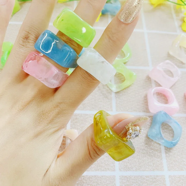 New Colorful Acrylic Irregular Ring for Women Girls Jewelry rings
New Colorful Acrylic Irregular Ring for Women Girls Jewelry rings