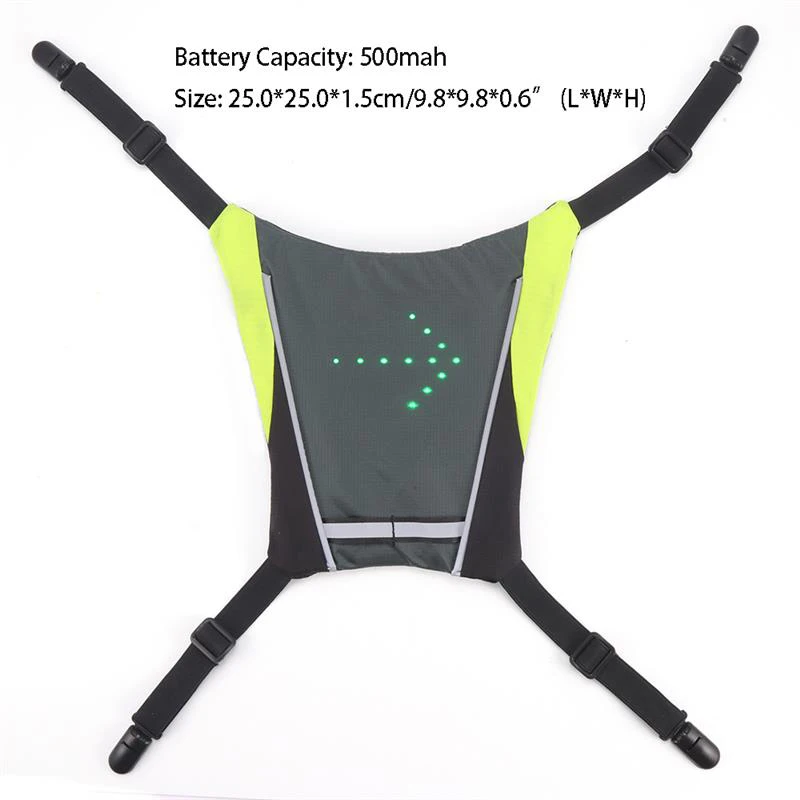 LED Signal Light Reflective Vest Backpack for Outdoor Night Cycling Running Walking Saftey Guard Bicycle Lights Accessories, Grey with yellow light
LED Signal Light Reflective Vest Backpack for Outdoor Night Cycling Running Walking Saftey Guard Bicycle Lights Accessories, Grey with yellow light