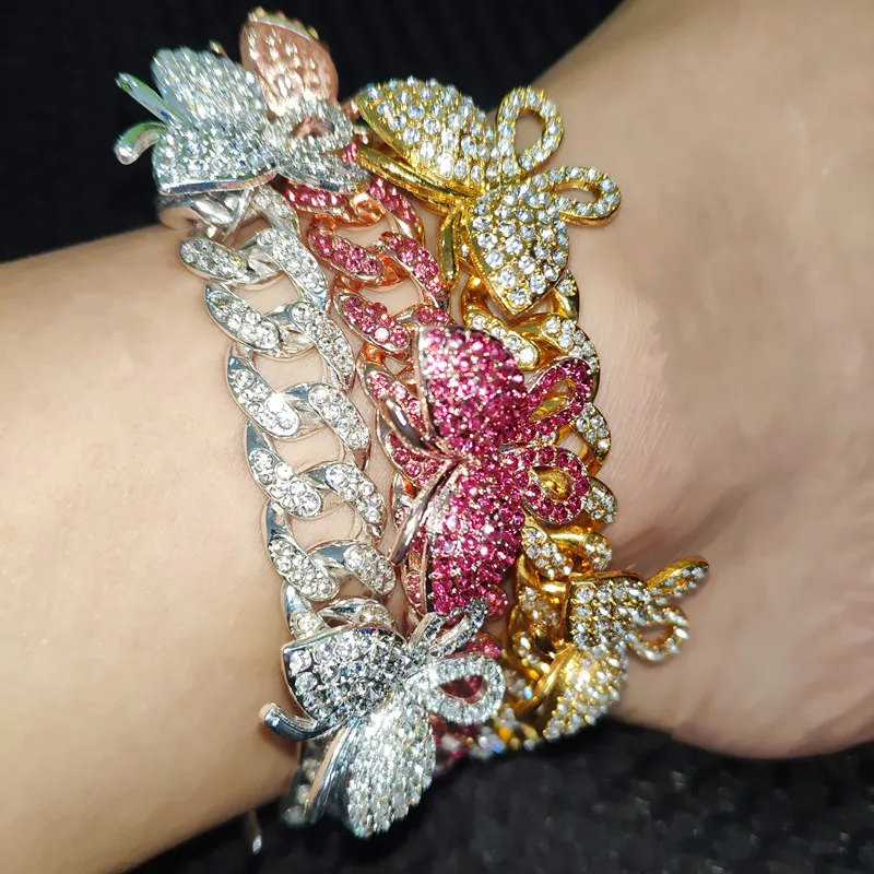 Foot Jewelry 12MM Iced Out Cuban Chain Feet Chains Butterfly Anklet for Women, Gold/silver/pink
Foot Jewelry 12MM Iced Out Cuban Chain Feet Chains Butterfly Anklet for Women, Gold/silver/pink