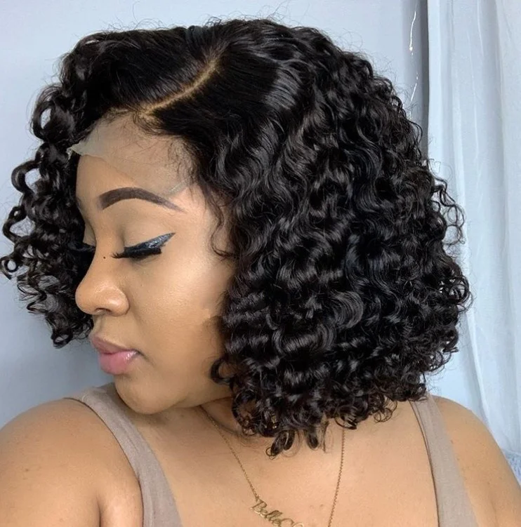 Short Bob Curly Human Hair Lace Front Wigs Virgin Brazilian Unprocessed Natural Black Curly Lace Front Wig
Short Bob Curly Human Hair Lace Front Wigs Virgin Brazilian Unprocessed Natural Black Curly Lace Front Wig