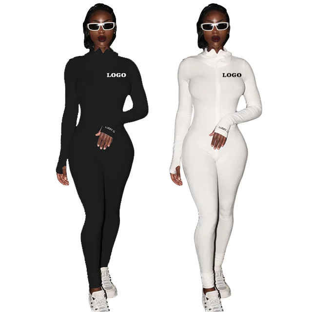 Wholesale custom logo printing sexy one-piece sports and leisure blank solid color women's zipper jumpsuit, 4 colors
Wholesale custom logo printing sexy one-piece sports and leisure blank solid color women's zipper jumpsuit, 4 colors