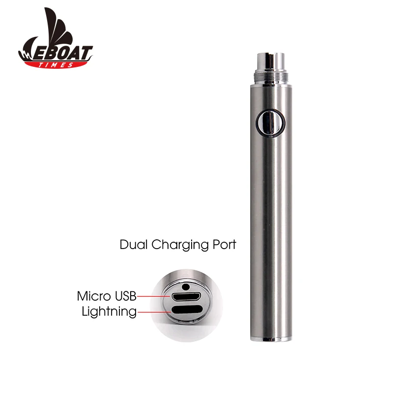 Custom brand vape battery Eboat wholesale 510 therad variable voltgae vape pen battery, Stainless steel / black / oem
Custom brand vape battery Eboat wholesale 510 therad variable voltgae vape pen battery, Stainless steel / black / oem