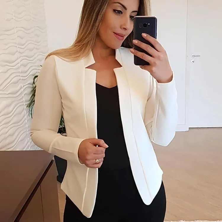 2022 Autumn Hot Sale Plus size Long Sleeve Solid color Cardigan Jacket Women Fashion Blazer
2022 Autumn Hot Sale Plus size Long Sleeve Solid color Cardigan Jacket Women Fashion Blazer