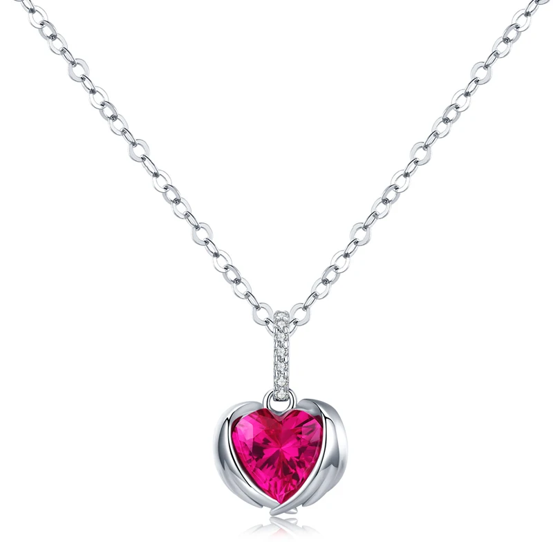 Fashion Statement Jewelry Red Heart Pendant Chains Pure Silver Jewelry 925 Sterling Silver Necklace for Ladies
Fashion Statement Jewelry Red Heart Pendant Chains Pure Silver Jewelry 925 Sterling Silver Necklace for Ladies