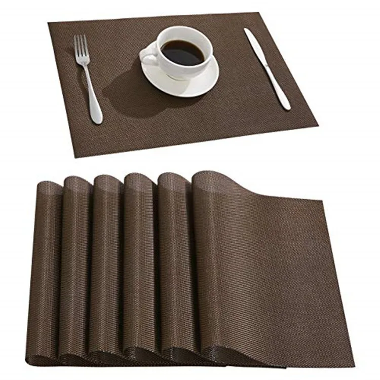 Brown Placemat Waterproof Placemats Set of 6 Crossweave Woven Vinyl Laminated Table Mat Easy Wash Desk Leather Mat, Customized color
Brown Placemat Waterproof Placemats Set of 6 Crossweave Woven Vinyl Laminated Table Mat Easy Wash Desk Leather Mat, Customized color