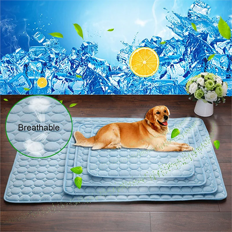 Pet ice silk cool mat cat litter cat bed dog car mat summer dog supplies Breathable pet blanket, As photo
Pet ice silk cool mat cat litter cat bed dog car mat summer dog supplies Breathable pet blanket, As photo