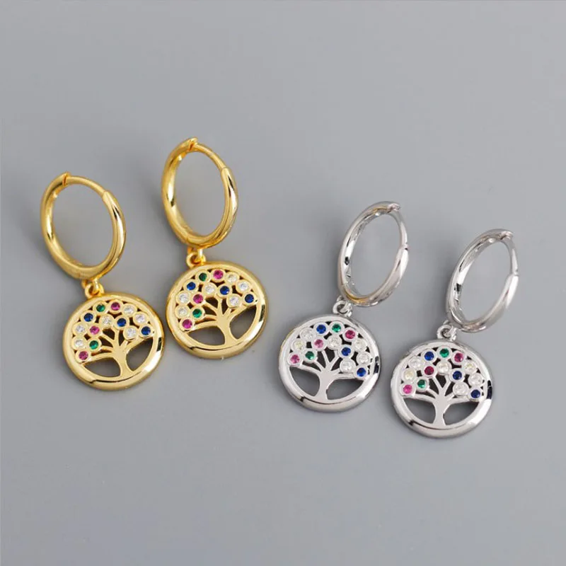 New style gold plated 925 sterling silver colorful CZ diamond life tree hoop earrings
New style gold plated 925 sterling silver colorful CZ diamond life tree hoop earrings