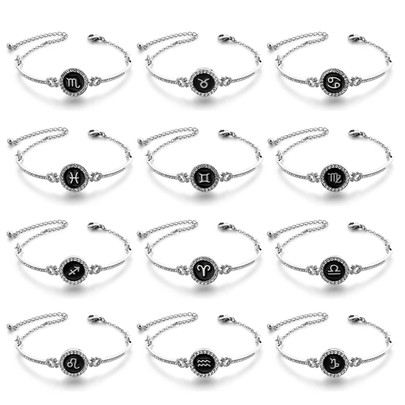Hot Style Gold And Silver Color 12 Zodiac Sign Bangle Bracelet Horoscope Bracelet Bangle For Female
Hot Style Gold And Silver Color 12 Zodiac Sign Bangle Bracelet Horoscope Bracelet Bangle For Female