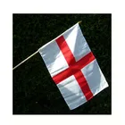 White end with red cross England high quality cheap hand waving flag England national hand held stick flags UK