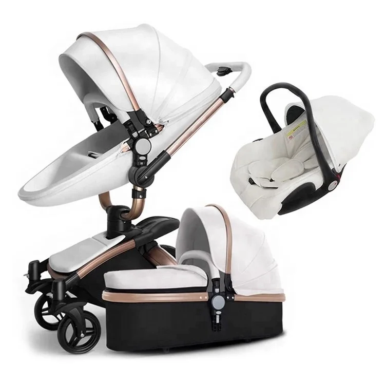 Brand baby strollers 3 in 1 leather baby prame europe baby strollers car seat basket leather material golden frame black, White/black /brown
Brand baby strollers 3 in 1 leather baby prame europe baby strollers car seat basket leather material golden frame black, White/black /brown