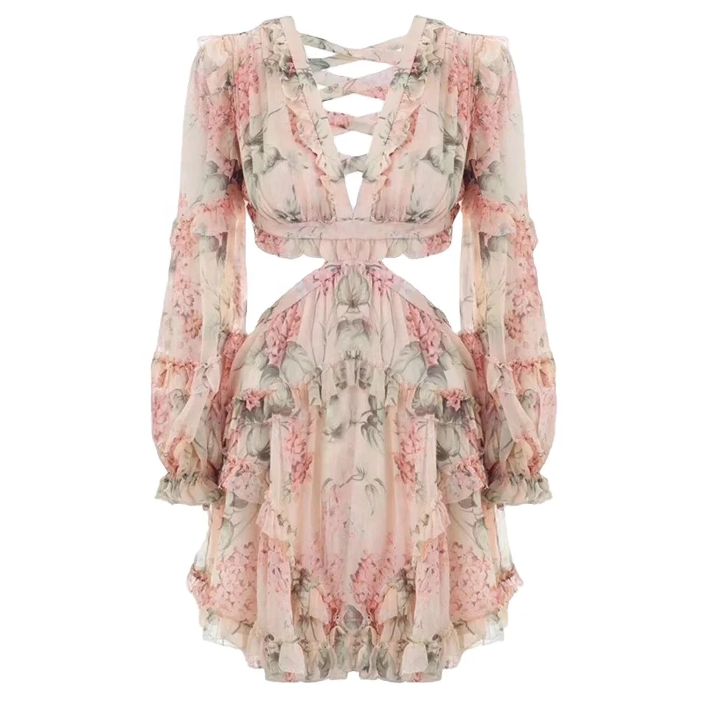 High waist mini dress fashion sweet open back holiday style flower lantern sleeve super fairy dress
High waist mini dress fashion sweet open back holiday style flower lantern sleeve super fairy dress
