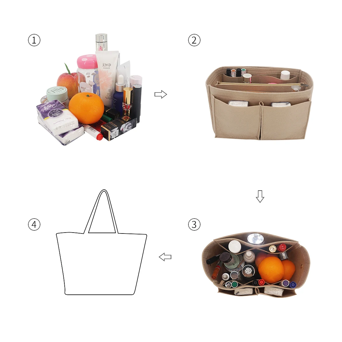 China factory wholesale free laser logo small travel felt multifunctional organizer bag, Customized color
China factory wholesale free laser logo small travel felt multifunctional organizer bag, Customized color