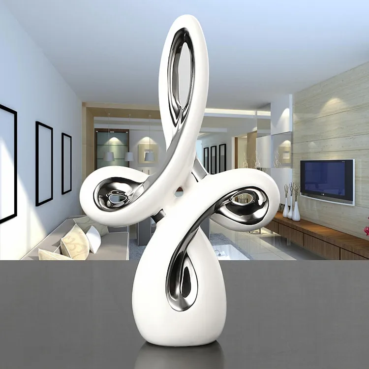 Nordic modern hotel home decoration creative design artwork silver-plated ceramic living room ornaments, Silver/white
Nordic modern hotel home decoration creative design artwork silver-plated ceramic living room ornaments, Silver/white