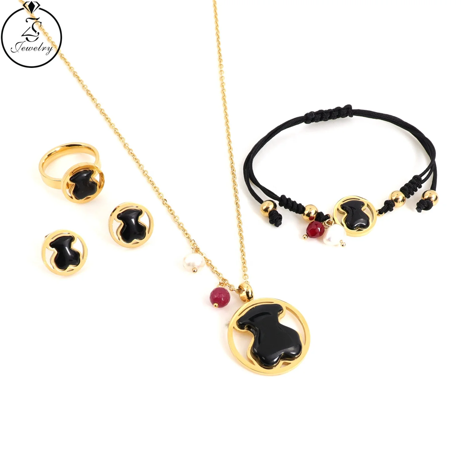 Stud Earring Set Stainless Steel Gold Plated Necklace New Fashion Women Jewelry Bracelet With Ring Set
Stud Earring Set Stainless Steel Gold Plated Necklace New Fashion Women Jewelry Bracelet With Ring Set