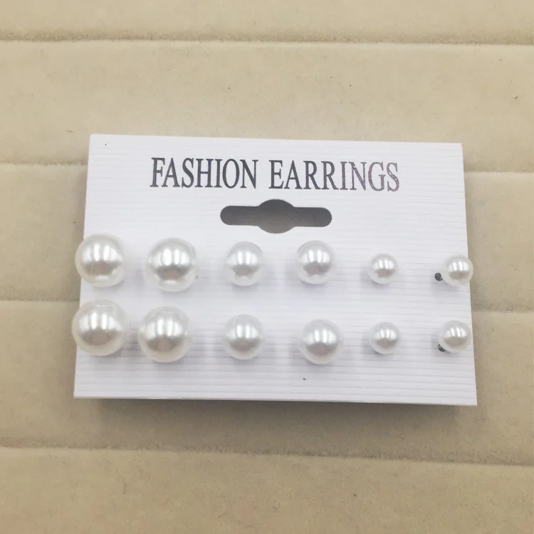 6,8,10mm Fashion Imitation Pearl Women's Earrings Simple 6 Pairs Of Pearl Stud Earrings Set Jewelry, White
6,8,10mm Fashion Imitation Pearl Women's Earrings Simple 6 Pairs Of Pearl Stud Earrings Set Jewelry, White