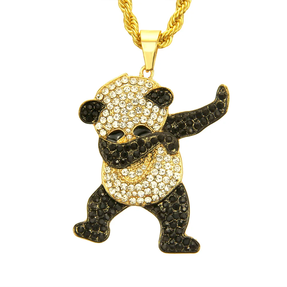 Fashion Rhinestone Hip Hop Iced Out Funny Panda Animal Pendant Necklace for Mens Jewelry
Fashion Rhinestone Hip Hop Iced Out Funny Panda Animal Pendant Necklace for Mens Jewelry