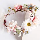 Diy artificial bohemian fairy girl tiara wreath bridesmaid bridal floral crown flower hairband