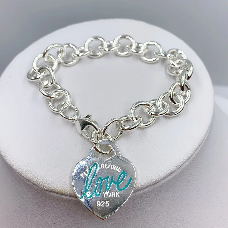 1:1 NEW Love tiff925 Silver Thick Chain Design Bracelet Heart Brand Women loves Bracelet Heart Bracelets Pulseira Love Jewelry
1:1 NEW Love tiff925 Silver Thick Chain Design Bracelet Heart Brand Women loves Bracelet Heart Bracelets Pulseira Love Jewelry