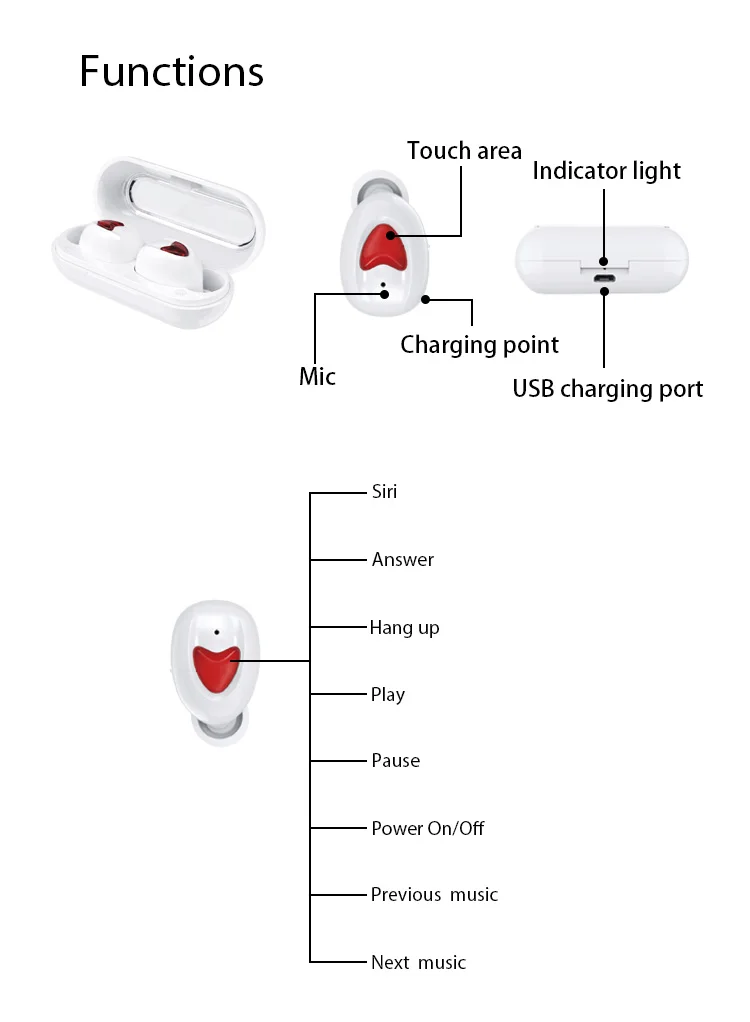 Enle high quality waterproof noise canceling mini in-ear tws wireless stereo bluetooth earphone earbud With mic headphone - ANKUX.COM