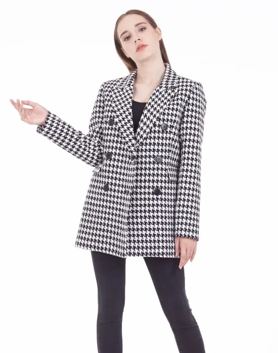 2019 new autumn winter oversize houndstooth fabric one button women blazer suit design
2019 new autumn winter oversize houndstooth fabric one button women blazer suit design