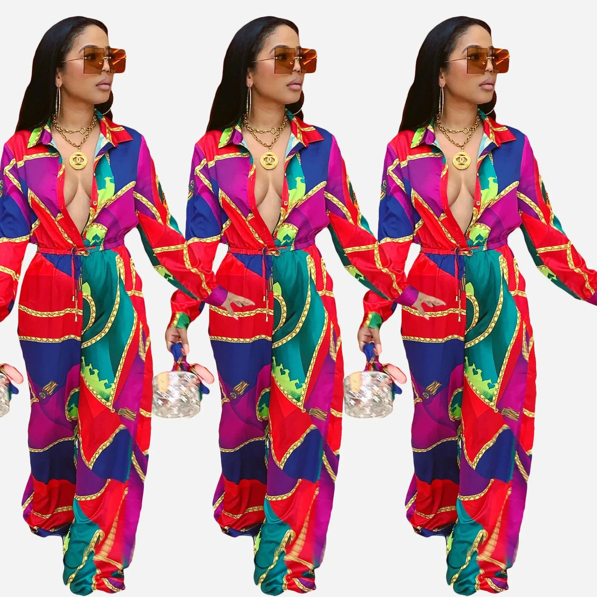Long Sleeve Jumpsuit Women Autumn Fall Ladies Rompers and Jumpsuits printed Custom chain Bodysuit
Long Sleeve Jumpsuit Women Autumn Fall Ladies Rompers and Jumpsuits printed Custom chain Bodysuit