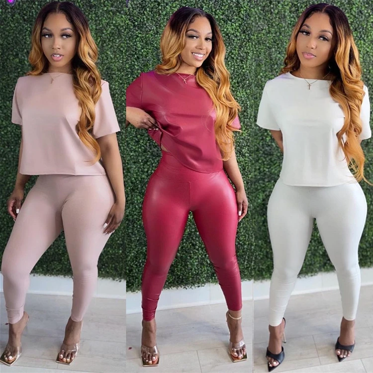 D12256 2021 new style fashionable casual pu material solid color fall 2 piece pants set women sweatsuit
D12256 2021 new style fashionable casual pu material solid color fall 2 piece pants set women sweatsuit