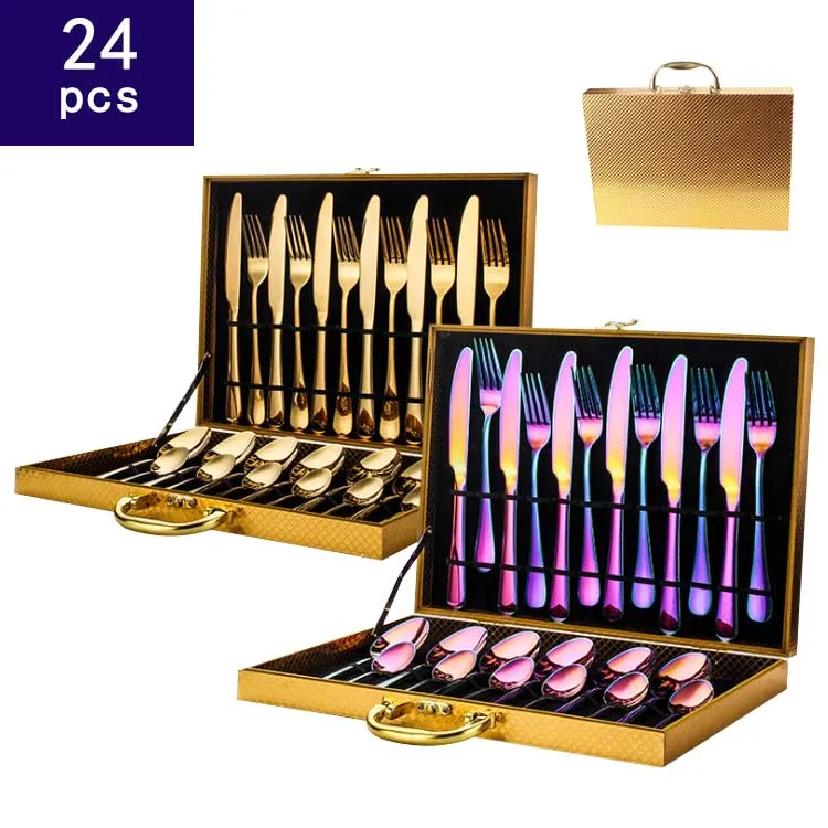 restaurant royal reusable knife fork spoon stainless steel 24 piece cutlery set with wooden case
restaurant royal reusable knife fork spoon stainless steel 24 piece cutlery set with wooden case
