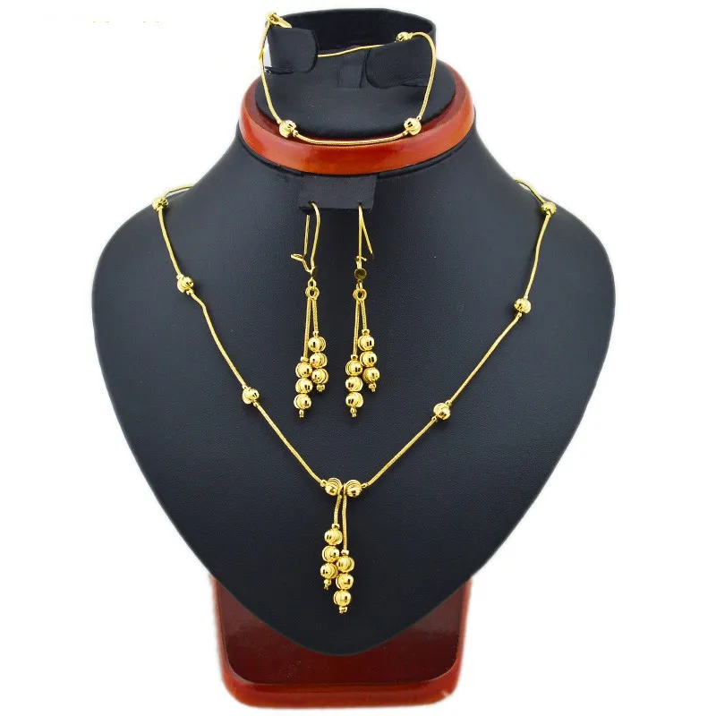 Ethlyn New Fashion Beads Ethiopian Style Necklaces Earring Bracelets Sets Gold Plated Jewellery Three pcs Party Sets S9
Ethlyn New Fashion Beads Ethiopian Style Necklaces Earring Bracelets Sets Gold Plated Jewellery Three pcs Party Sets S9