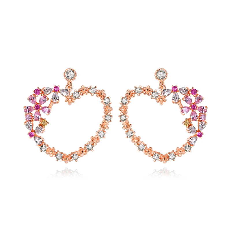 LUOTEEMI New Arrivals Pink Flower 3A CZ Heart Shape Earring for Girl Woman Beach Jewelry Design
LUOTEEMI New Arrivals Pink Flower 3A CZ Heart Shape Earring for Girl Woman Beach Jewelry Design