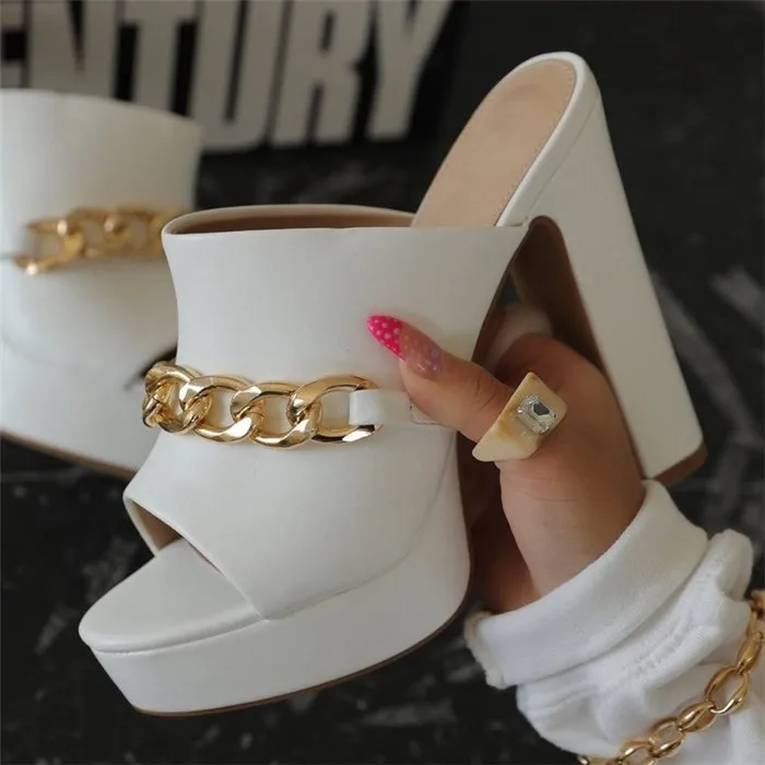 L1909-fashion solid color women high heel shoes chain pu slipper high heels shoes for women, Picture
L1909-fashion solid color women high heel shoes chain pu slipper high heels shoes for women, Picture