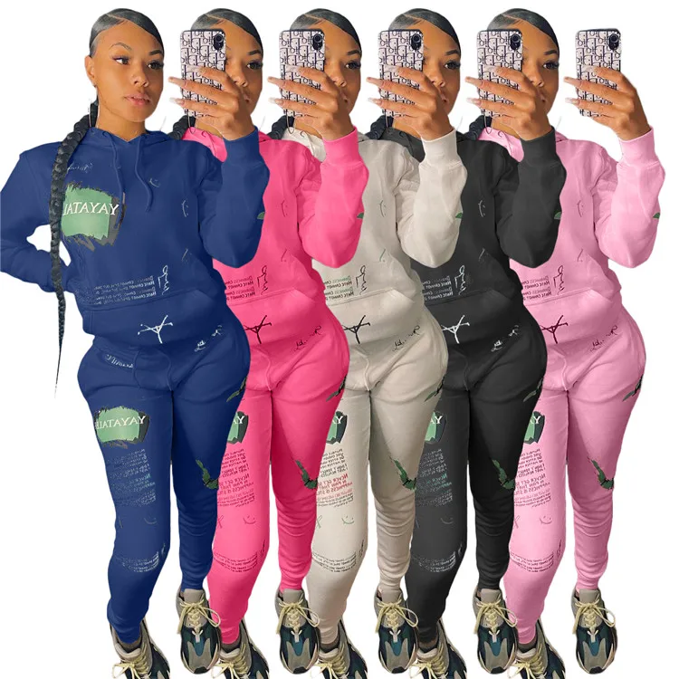 Hot Ladies 2 PCS Jogging Long Sleeve Print Hoodies Sweatpants Plus Size Thick Women Two Piece Set, Picture
Hot Ladies 2 PCS Jogging Long Sleeve Print Hoodies Sweatpants Plus Size Thick Women Two Piece Set, Picture