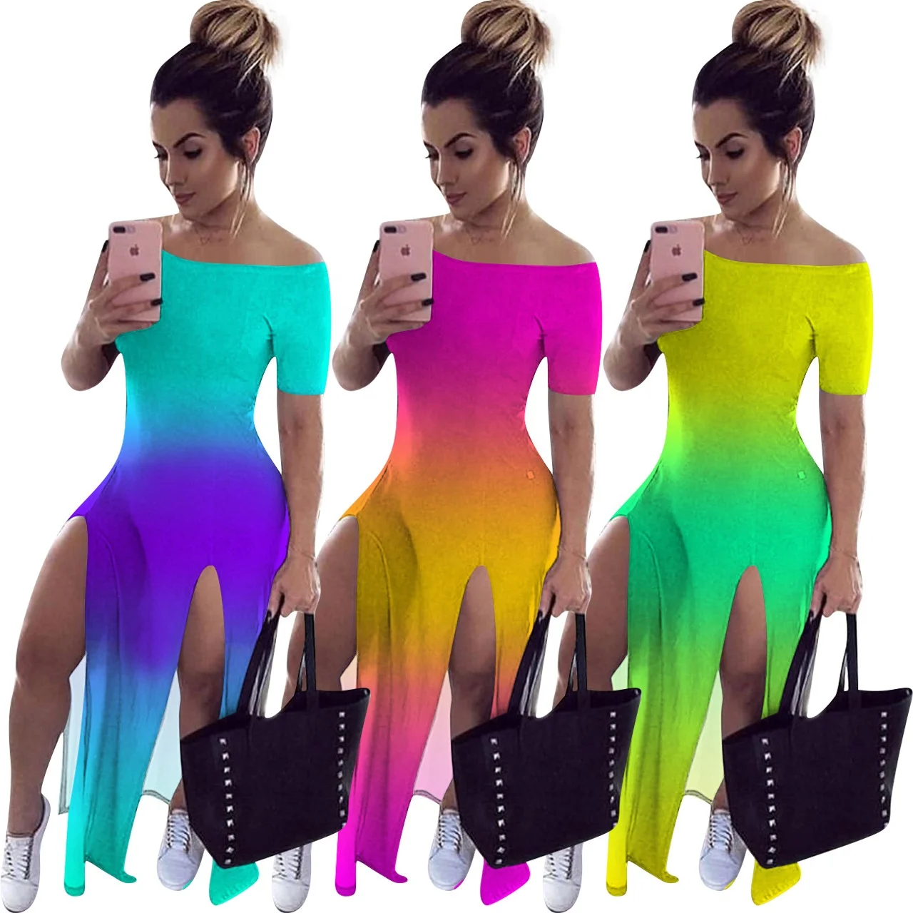 LW-X03000S Gradient contrast color casual summer split off the shoulder short sleeve bodycon dress women, As picture or customized make
LW-X03000S Gradient contrast color casual summer split off the shoulder short sleeve bodycon dress women, As picture or customized make